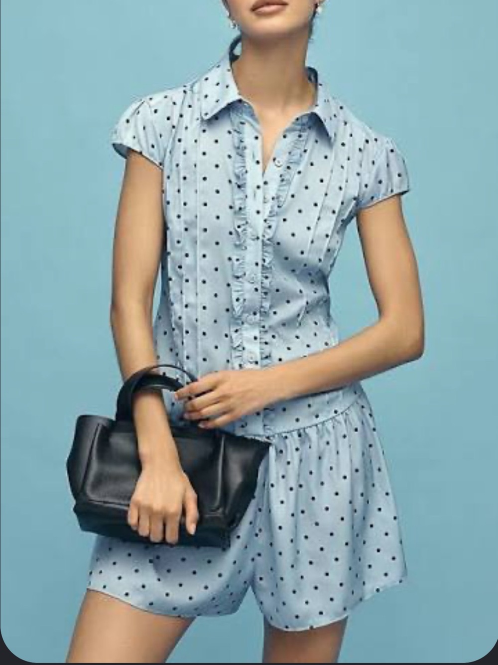 Maeve Cap Sleeve Button Front Playsuit NWT